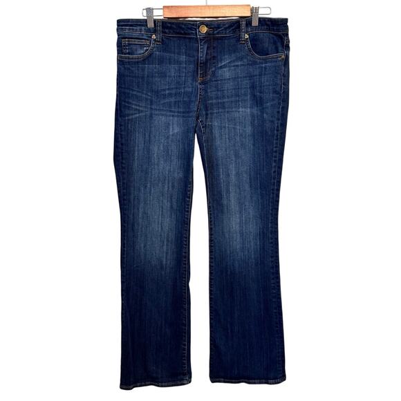 Kut from the Kloth Baby Bootcut Jeans Size 14 Dark Wash Stretch Denim Mid Rise - Picture 1 of 11